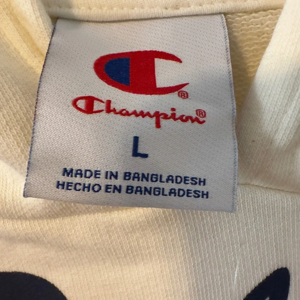 Champion Dallas Cowboys Womens L Cropped Hoodie Cream NFL Star Graphic Large NEW